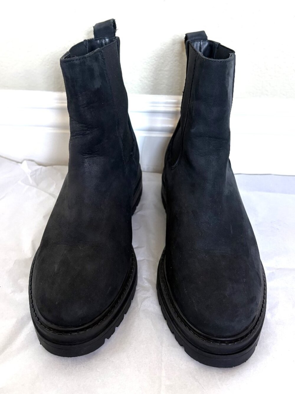 JENNI KAYNE CHELSEA BLACK SUEDE ANKLE BOOTS SIZE: 8